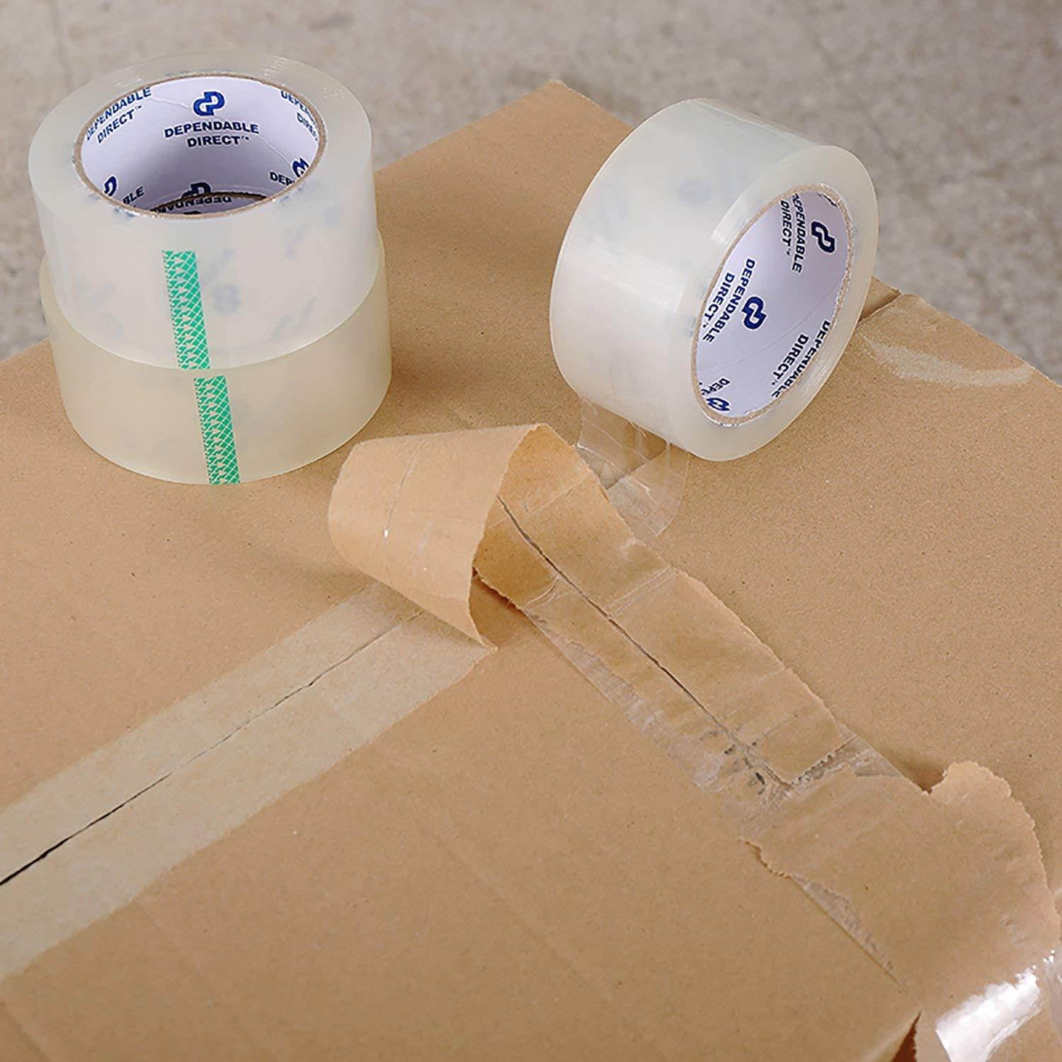Industrial Grade Clear Packing Tape (6 Rolls) - 110 Yards per Roll - 2" Wide x 2 mil Thick, Acrylic Adhesive Heavy Duty Tape for Box Office Moving Packaging Shipping