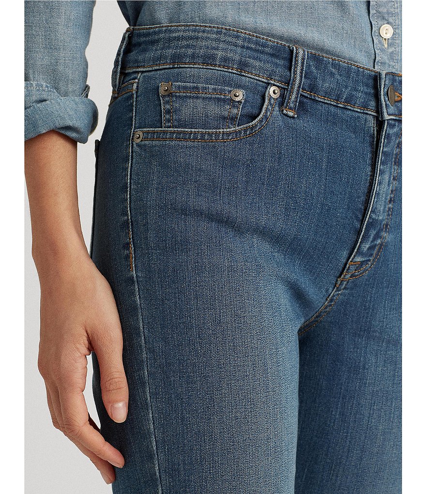 Lauren Ralph Lauren Petite Size Mid-Rise Straight Leg Jeans