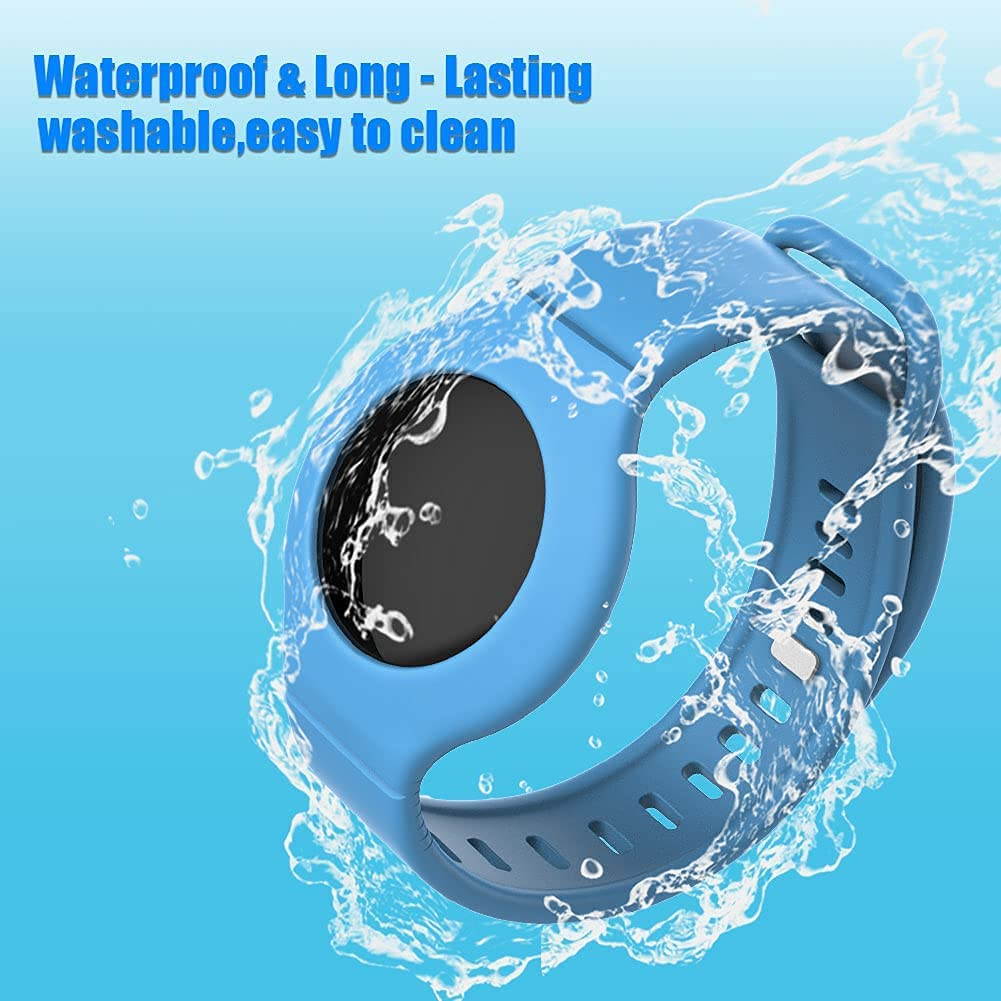 5 Pack Silicone Bands Compatible for AirTags, Silicone Bracelet for AirTag Finder Location Tracker Holder with Silicone Wrist Straps, Easy to Attach for Toddler Baby, Kid, Children, Old Man