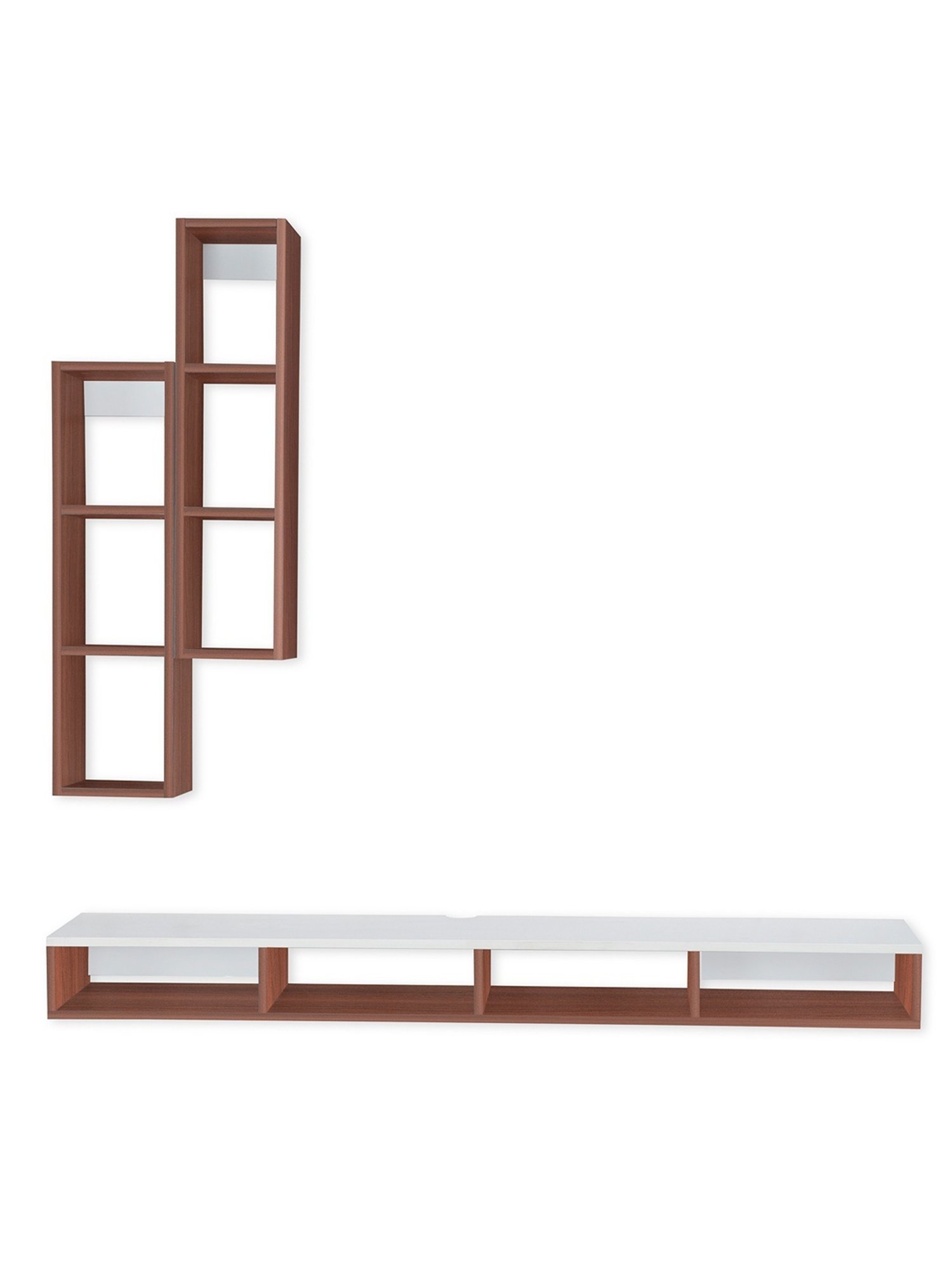 Delite Kom Flex Flowery Wenge & Acacia Dark Engineered Wood TV Entertainment Unit