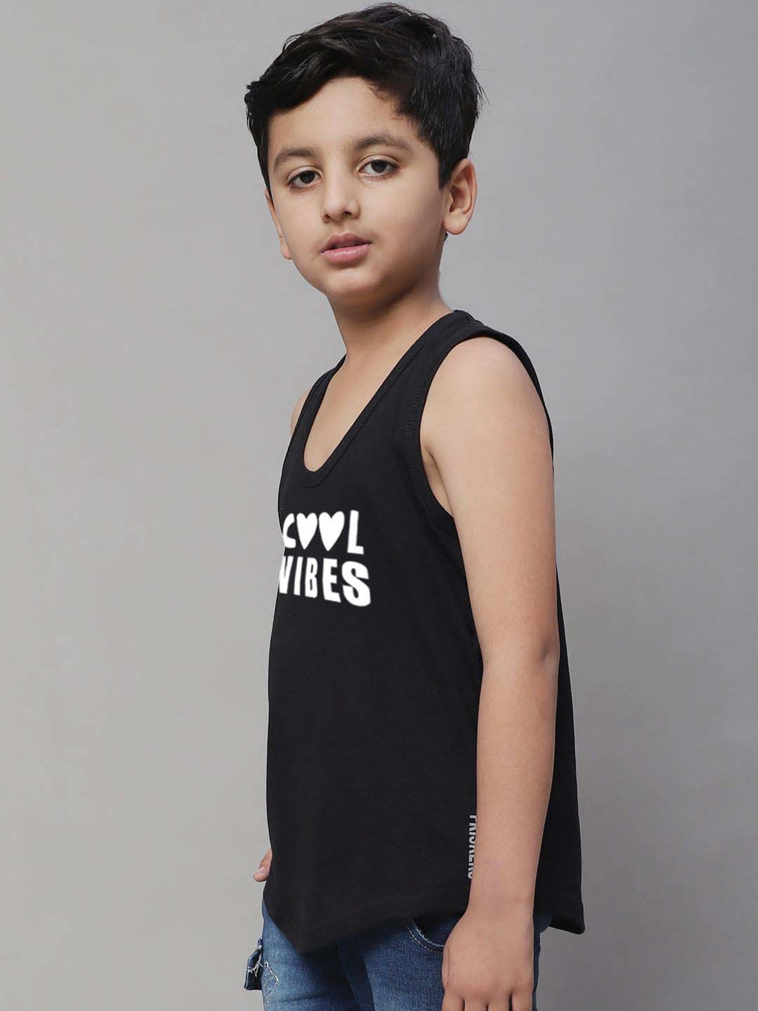 Palm Tree Kids White Printed Vest