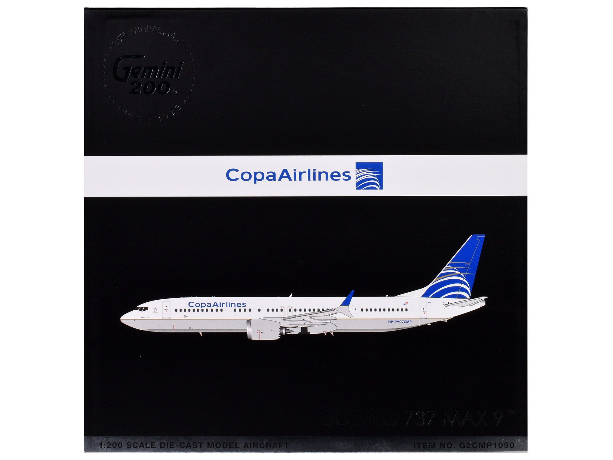 Boeing 737 MAX 9 Commercial Aircraft "Copa Airlines" (HP-9907CMP) White with Blue Tail "Gemini 200" Series 1/200 Diecast Model Airplane by GeminiJets