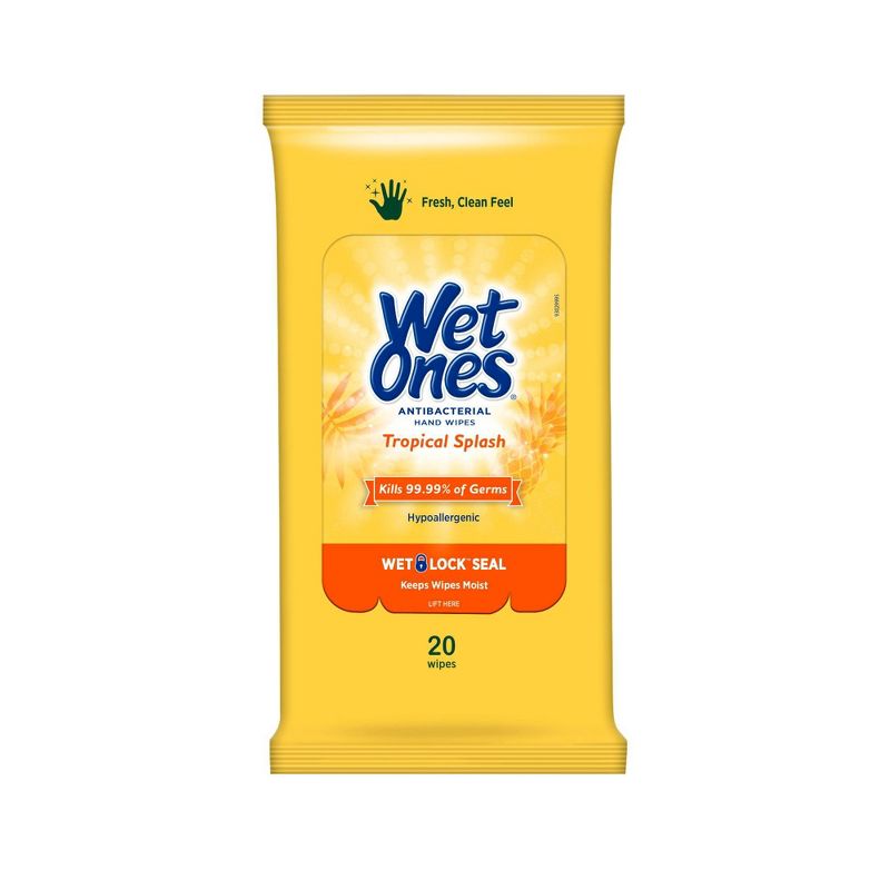 Wet Ones Antibacterial Hand Wipes Travel Pack - Tropical Splash - 20ct