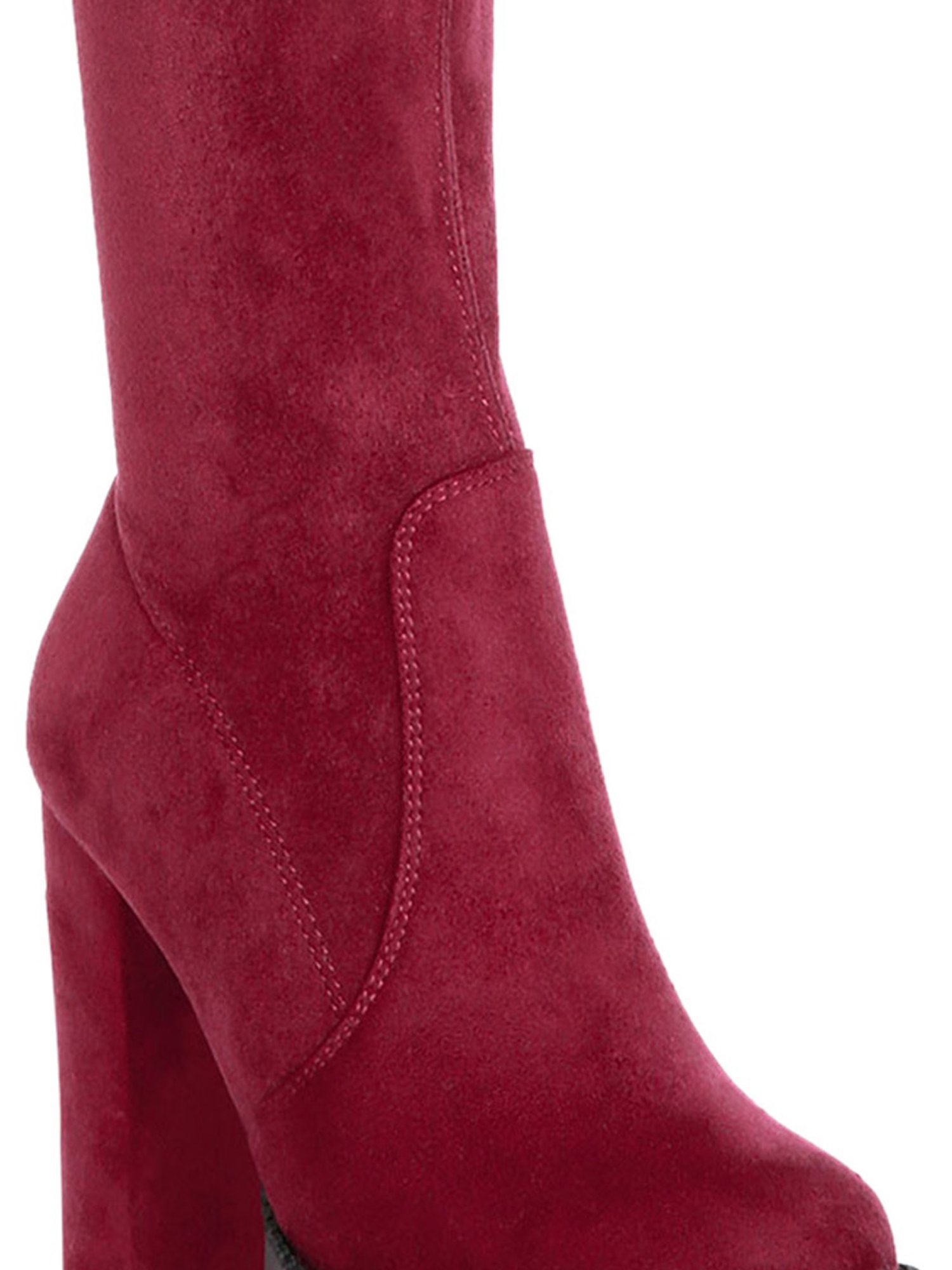 London Rag Women's Burgundy Casual Booties