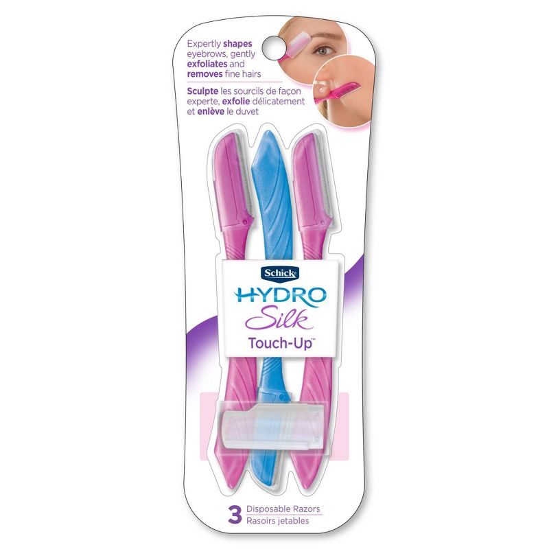 Schick Hydro Silk Touch-Up Multipurpose Exfoliating Facial Razor and Eyebrow Shaper - 3ct