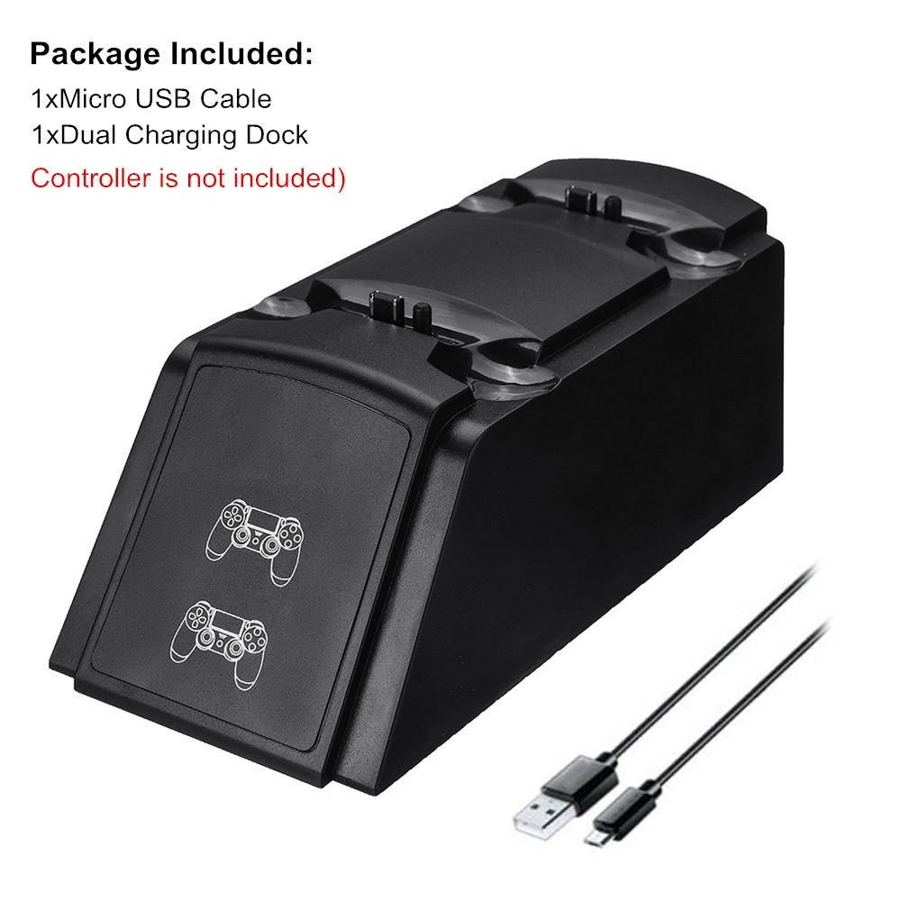 Wireless Dual Charging Dock Charger Stand with LED Light For PS4 Controller -