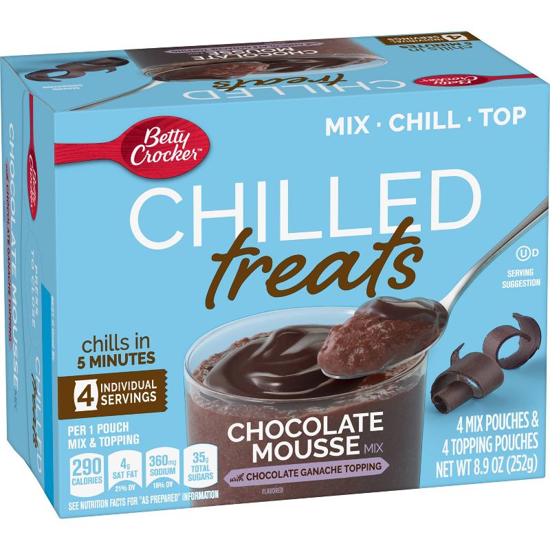 Betty Crocker Chilled Treats Chocolate Mousse Mix with Chocolate Ganache Topping - 8.9oz - 8.9esz
