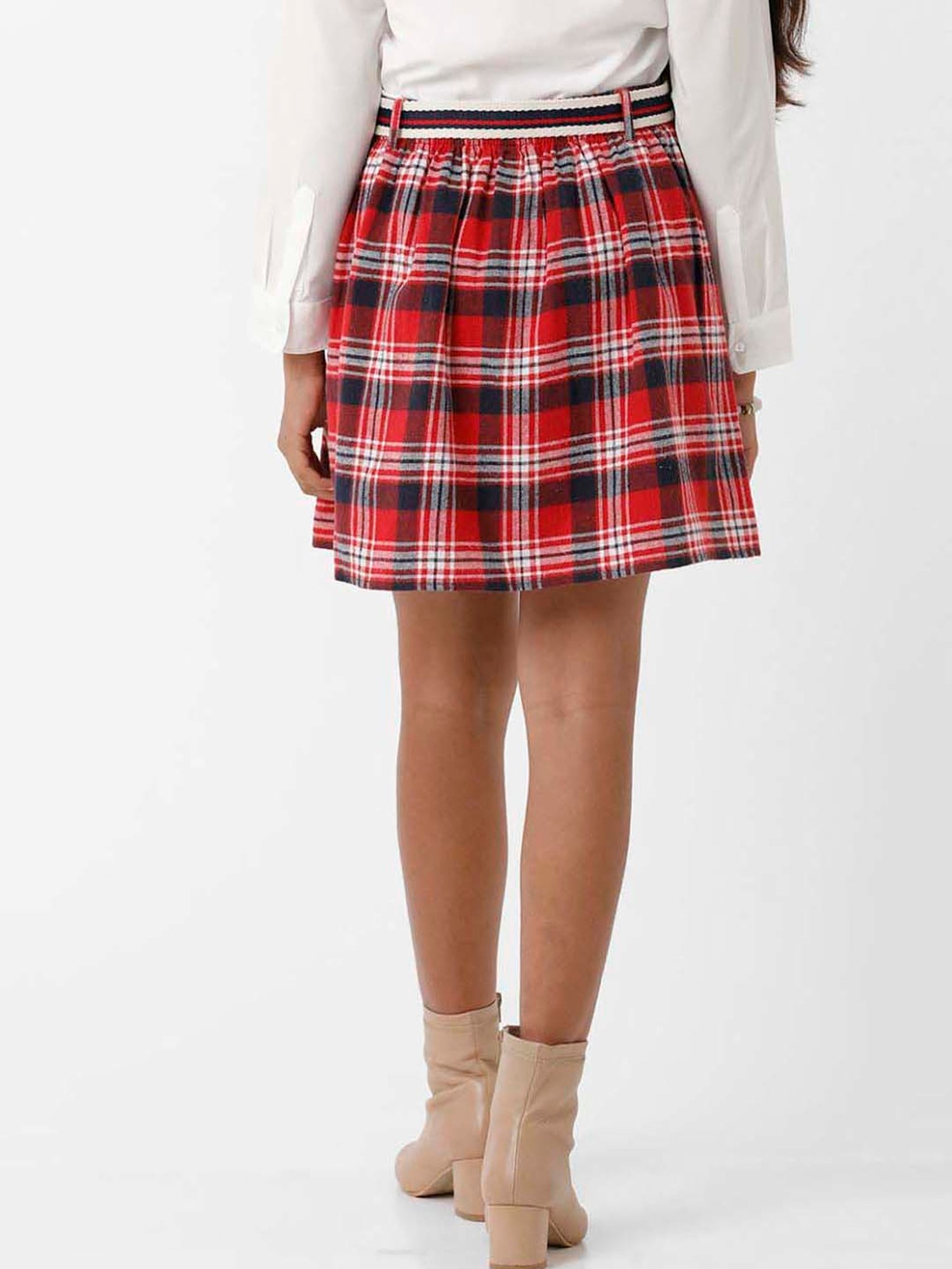 Kate & Oscar Kids Red & White Chequered Skirt