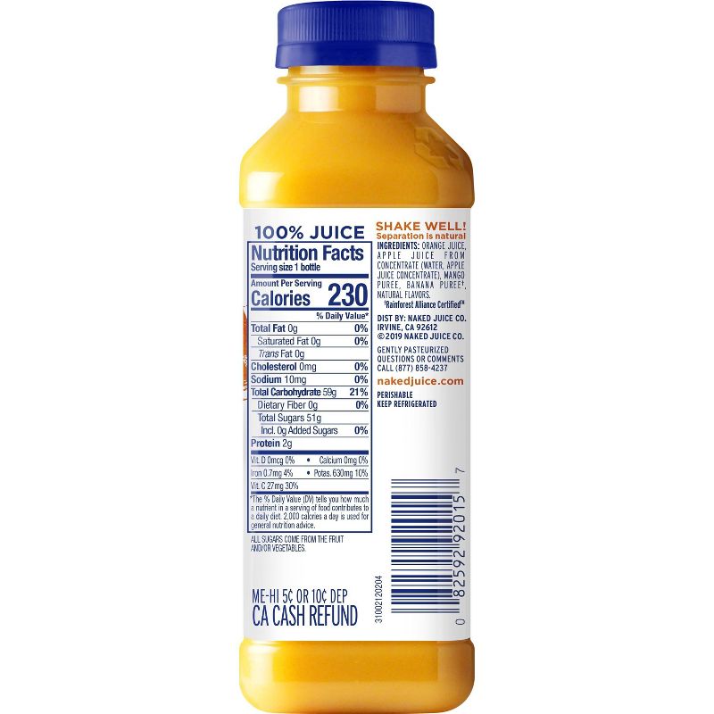 Naked Juice All Natural Orange Mango - 15.2 fl oz