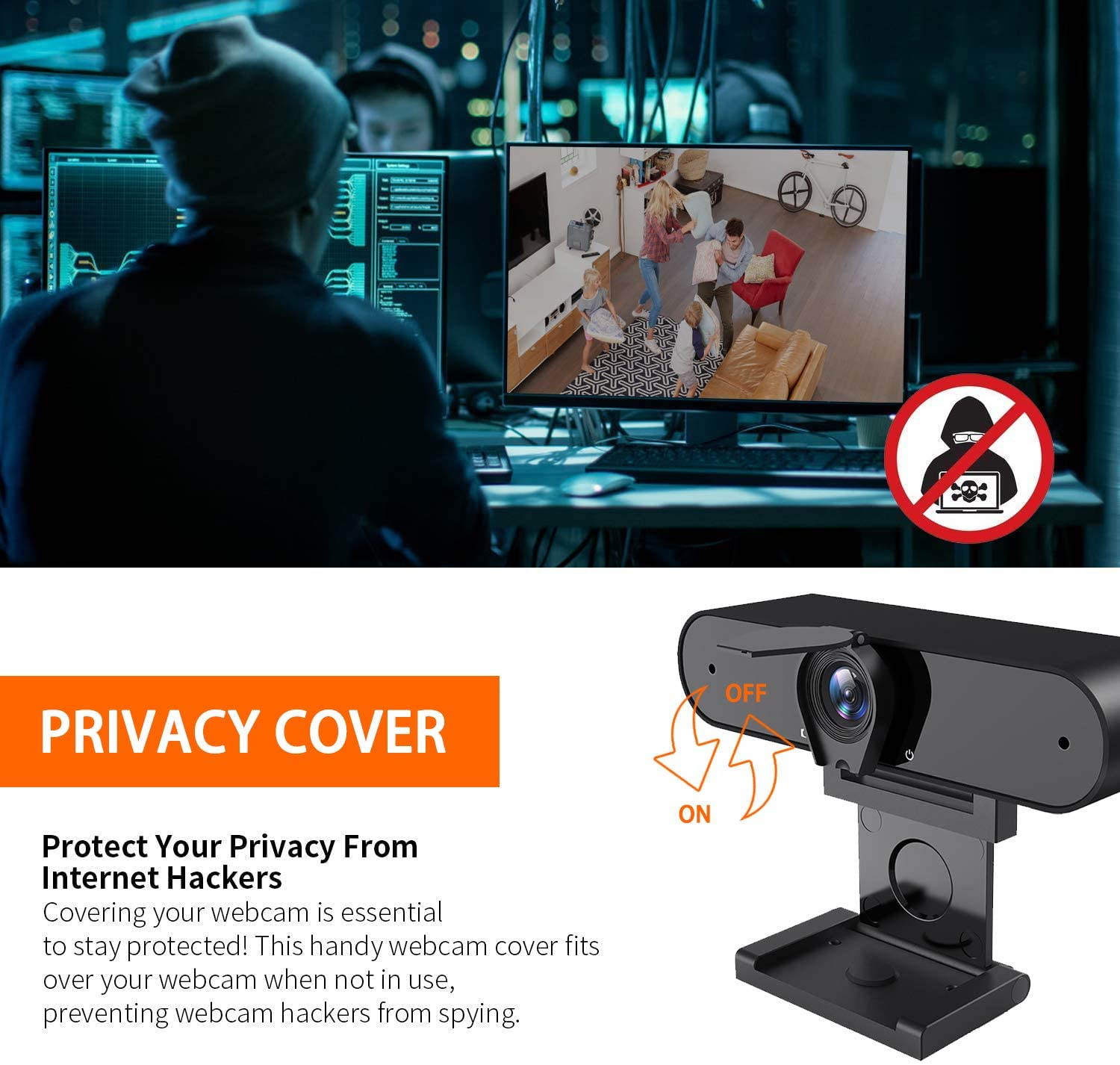 Webcam with Microphone, 1080P HD Desktop Streaming USB Computer Webcam,Plug and Play with Privacy Cover for PC Video Conferencing/Calling/Gaming, Laptop/Desktop Mac, Skype/YouTube/Zoom