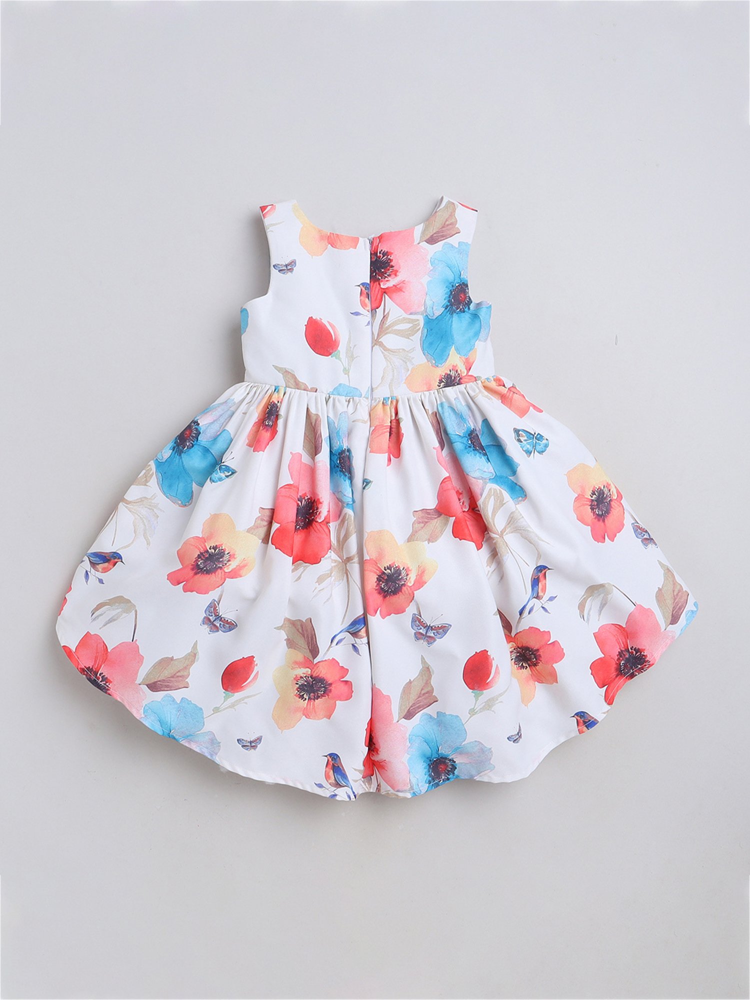 Many Frocks Kids White Floral Print Dress