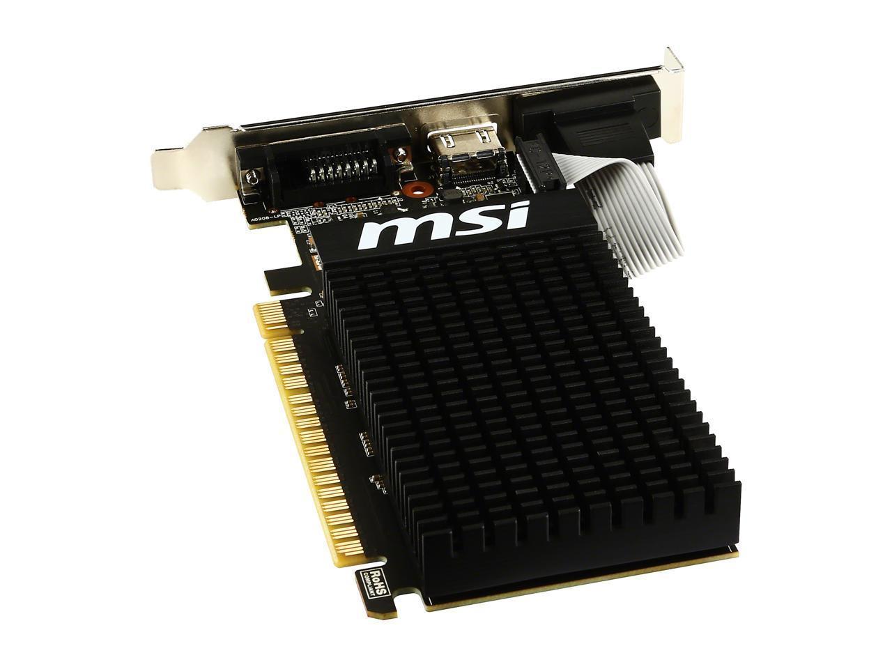 MSI GeForce GT 710 DirectX 12 GT 710 1GD3H LP 1GB 64-Bit DDR3 PCI Express 2.0 x16 HDCP Ready Low Profile Video Card