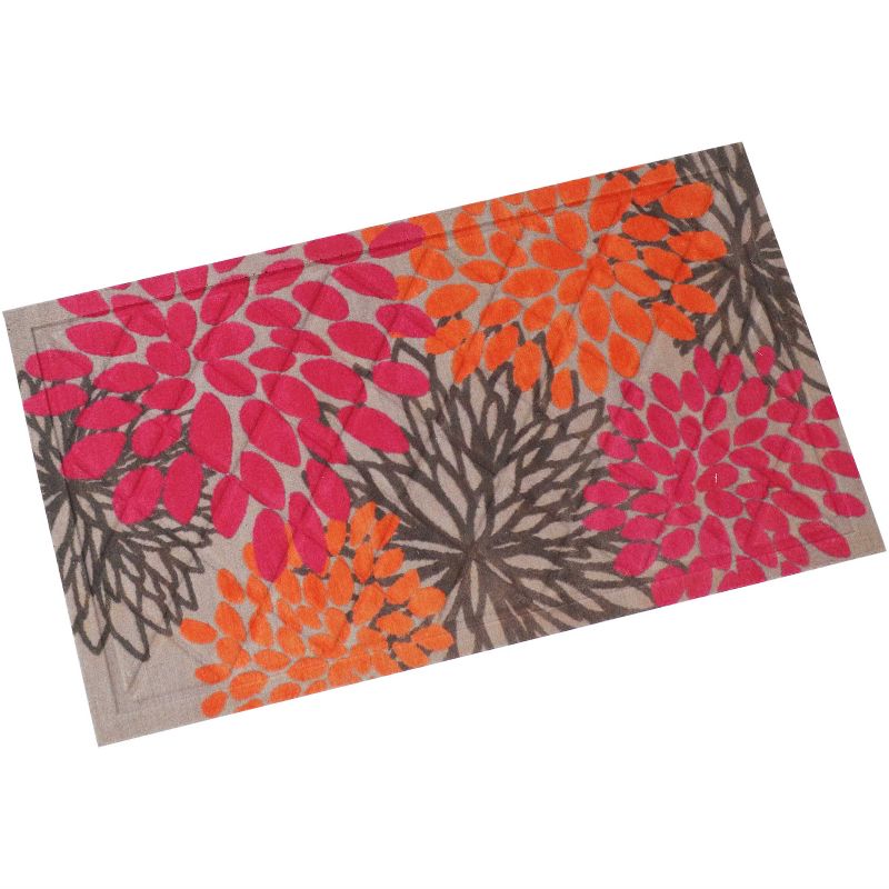 1'5"x2'5" Rectangle Pressed or Molded Floral Accent Rug Pink - Sunnydaze Decor