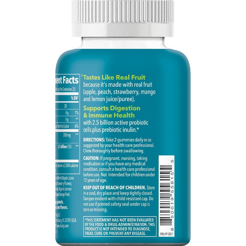 Fruily Organic Probiotic + Prebiotic Real Fruit Gummy - 50ct