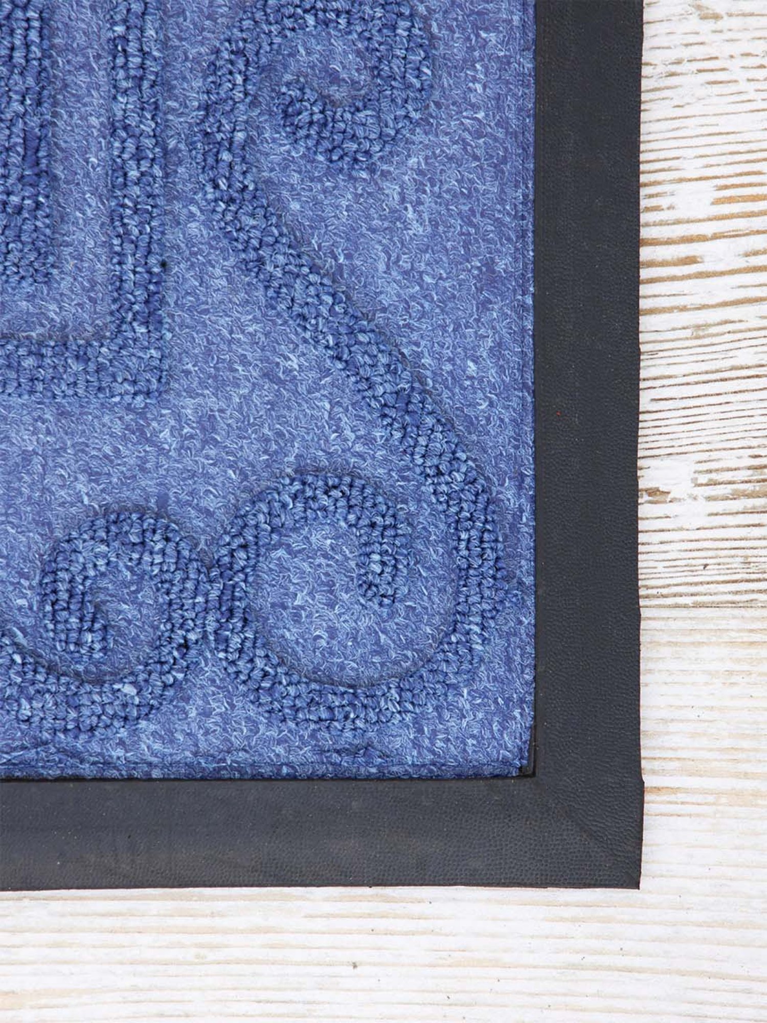 Ariana Blue Microfibre Single Happy Feet Outdoor Door Mat - Set of 1