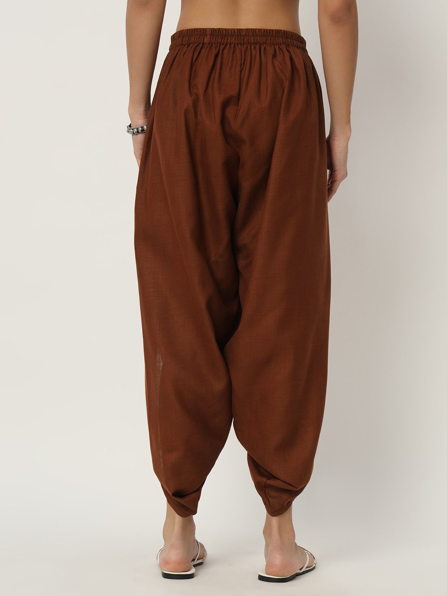 9rasa Brown Cotton Dhoti Pants