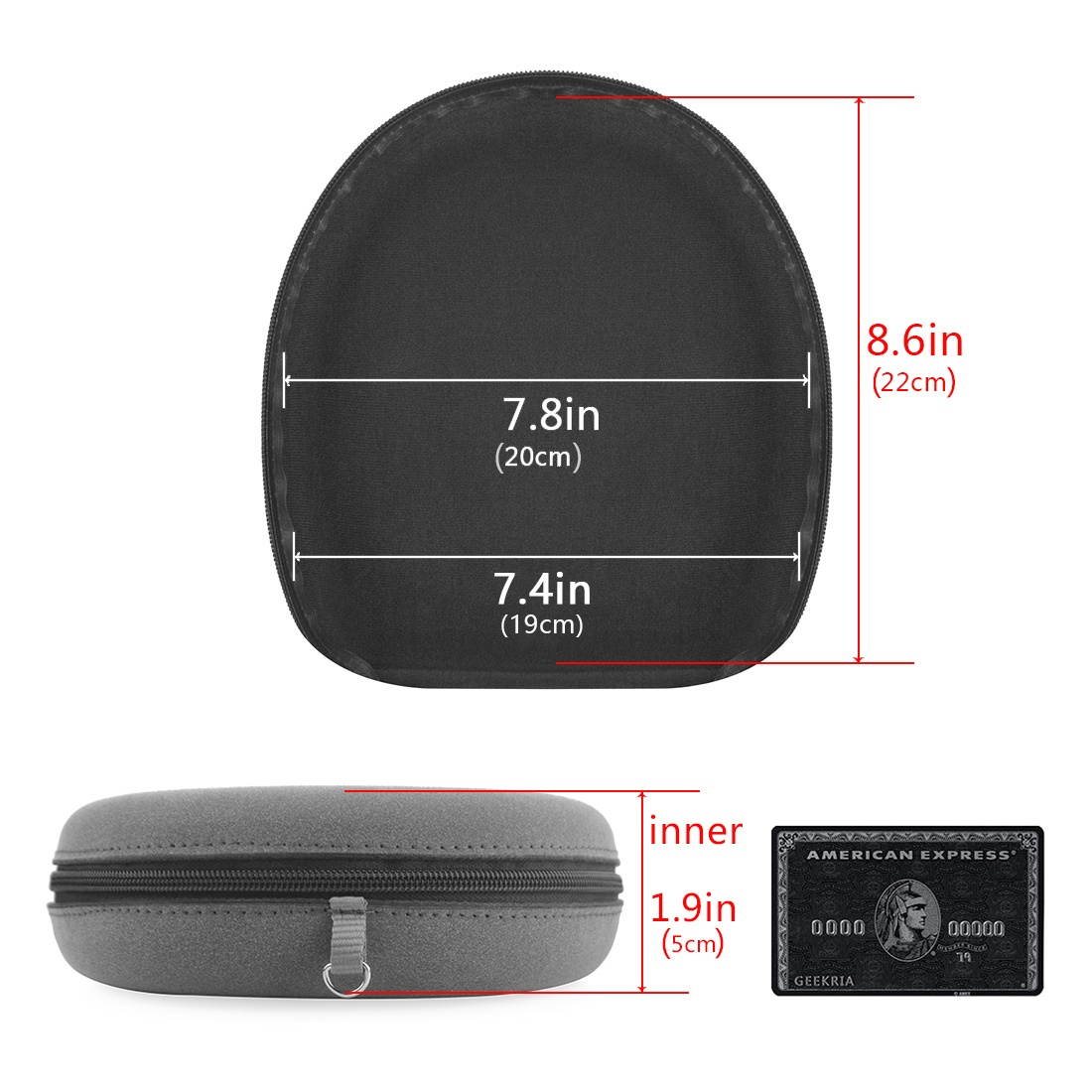 Geekria UltraShell Case for Bang & Olufsen B&O BeoPlay H95, H9, H9i, H8, H8i, H7, H6, H2 Headphones, Replacement Protective Hard Shell Travel Carrying Bag with Room for Accessories