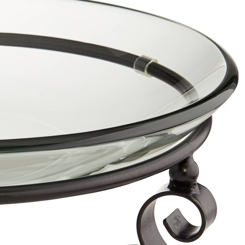 Dahlia Studios Spanish Scroll 15" Wide Metal and Glass Bowl