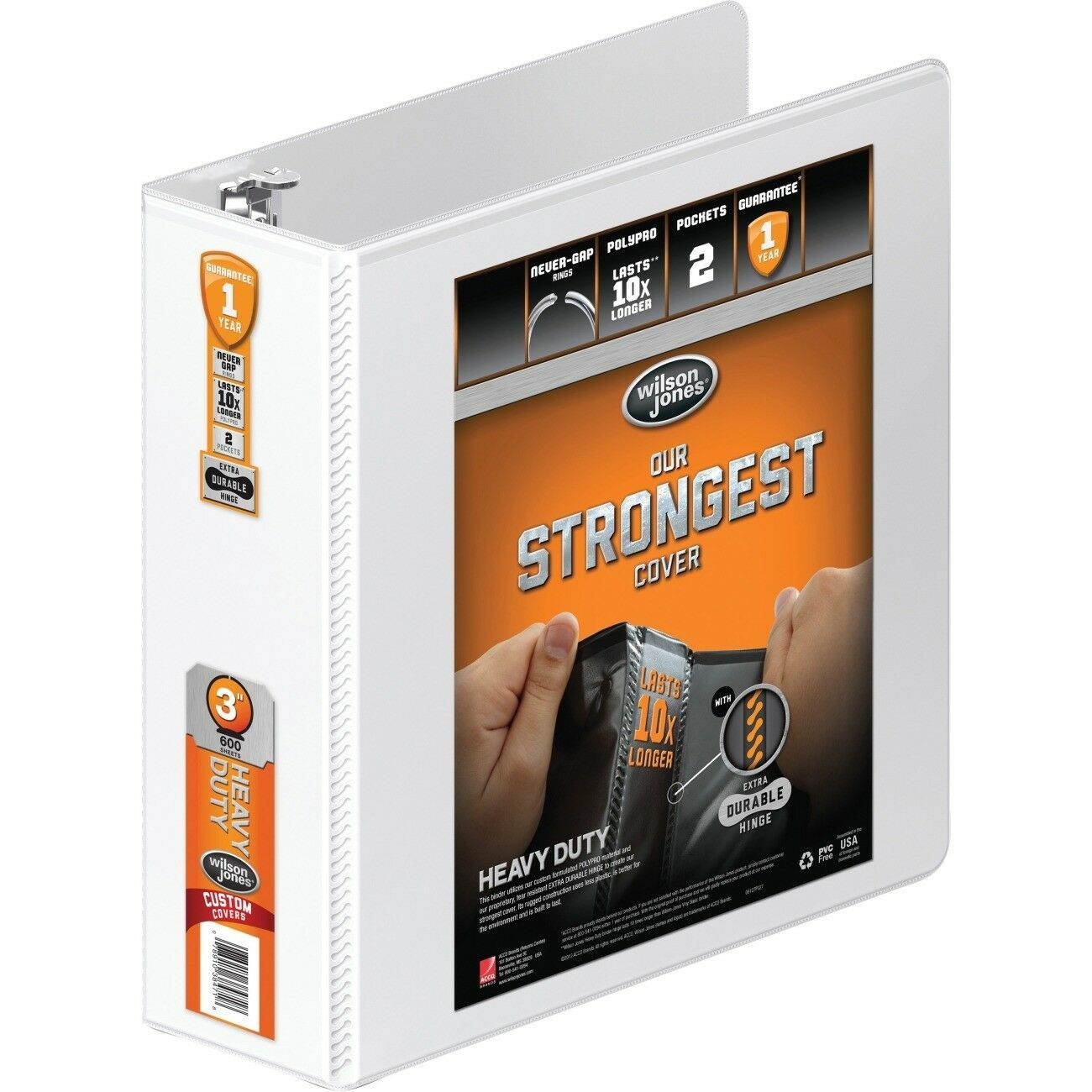 Wilson Jones Heavy-duty View Binder - Letter - 8.50" X 11" - 3 X Round Ring