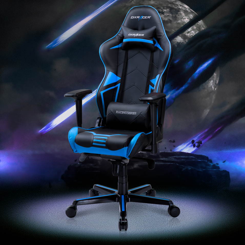 DXRacer Racing Series OH/RV131/NW Newedge Edition Racing Bucket Seat Office Chair Gaming Chair PVC Ergonomic Computer Chair eSports Desk Chair Executive Chair With Pillows