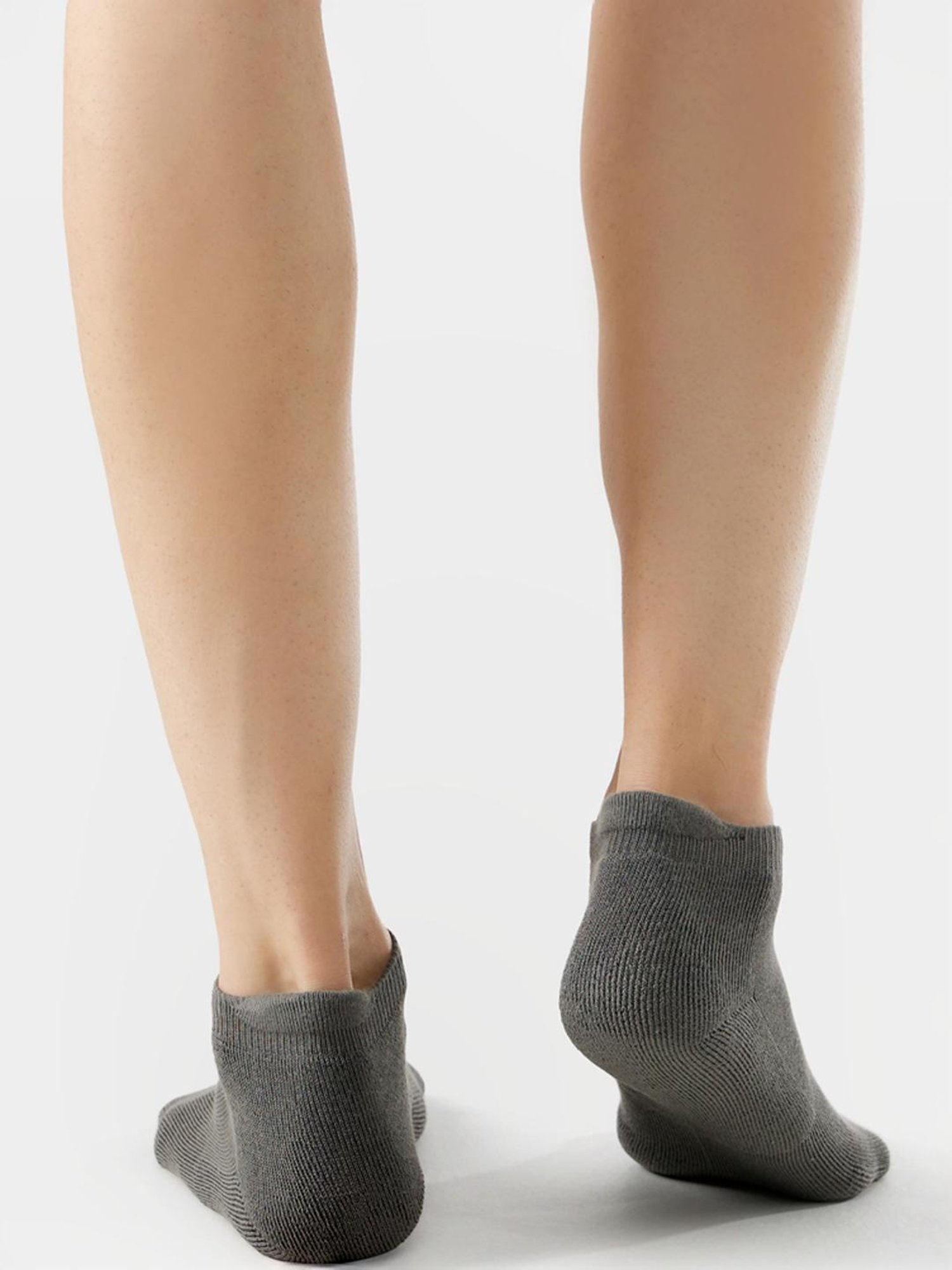 Jockey 7605 Grey Compact Stretch Cotton Crew Length Socks with Stay Fresh Treatment - Pack of 2