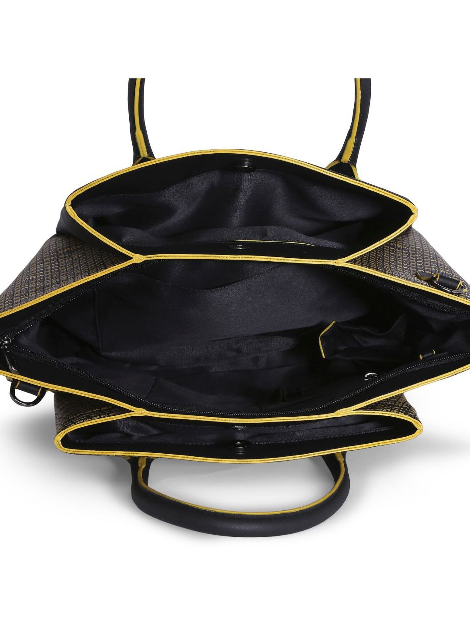 Eume Dragonfly Black Leather Printed Handbag