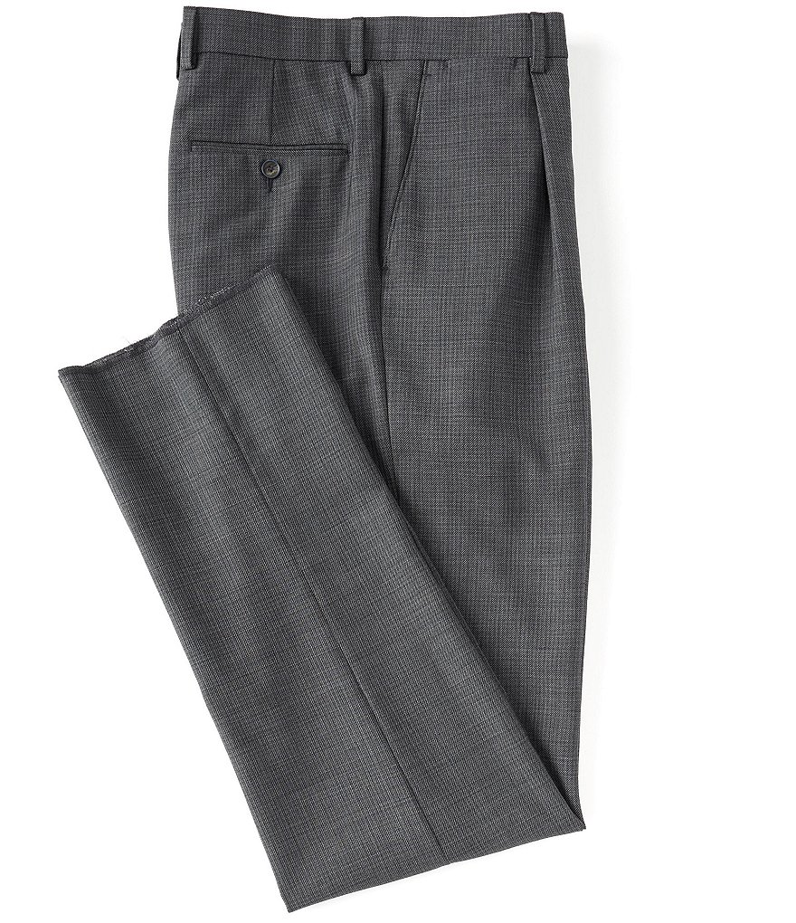 Hart Schaffner Marx Tailored Classic Fit Pleated Front Fancy Wool Dress Pants