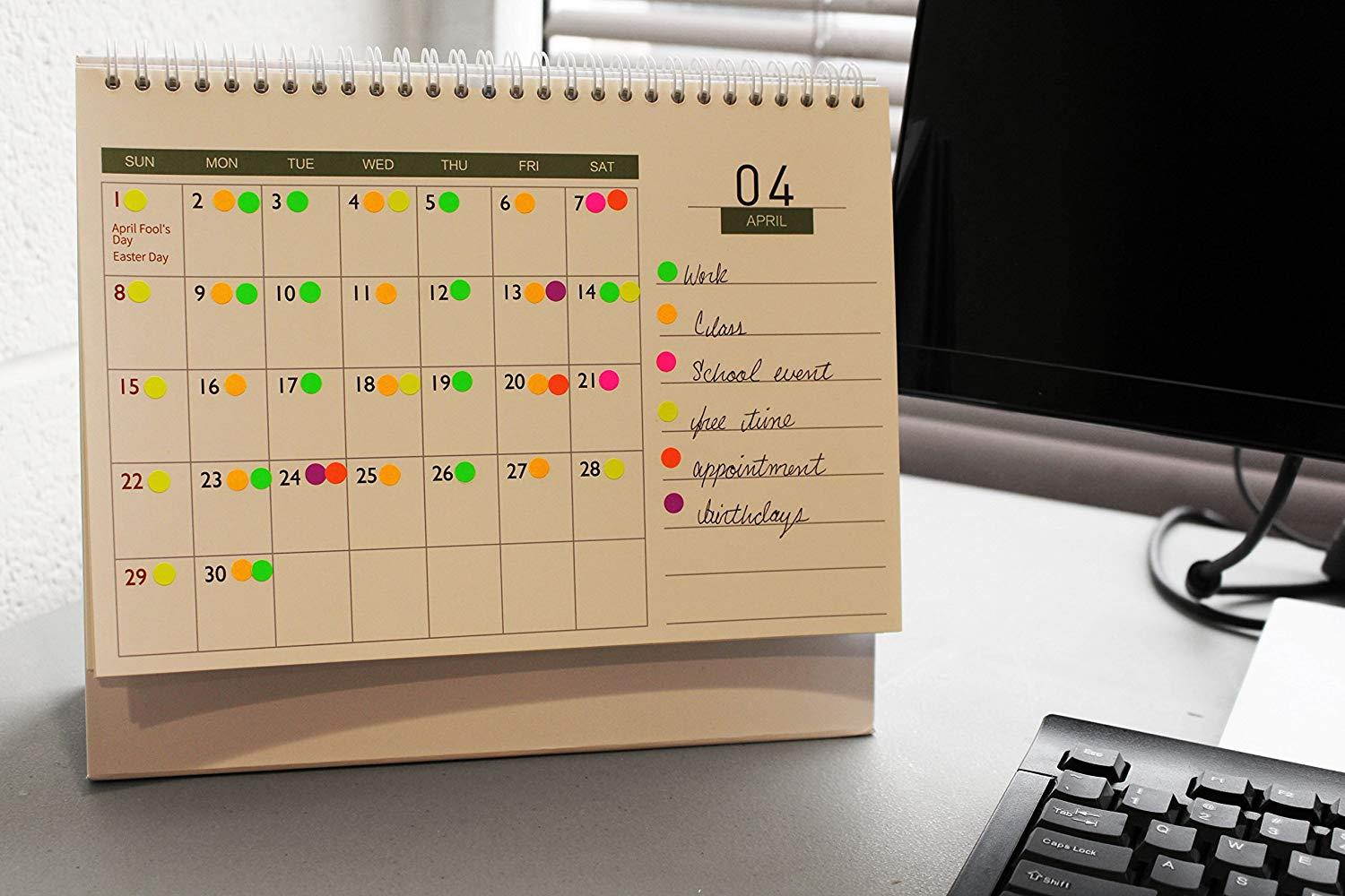 ChromaLabel Fluorescent Color-Code Dot Label Kit | 6 Assorted Colors | 1000/Dispenser Box (1/4 inch)