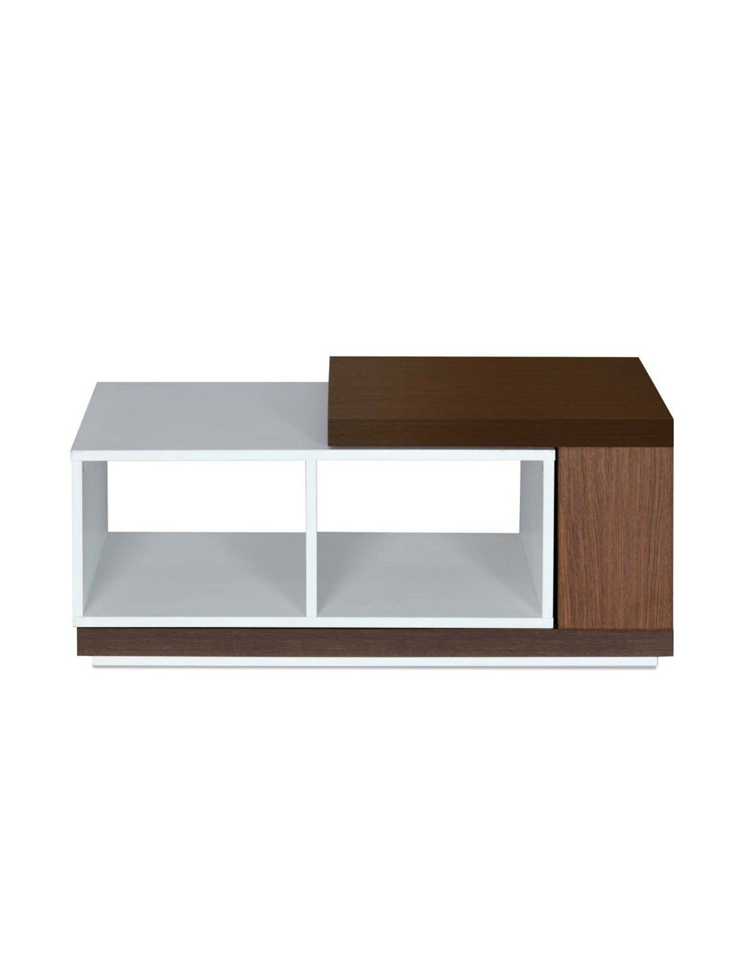 Nilkamal Mono Brown Engineered Wood Coffee Table with 2 Open Shelf & Extendable
