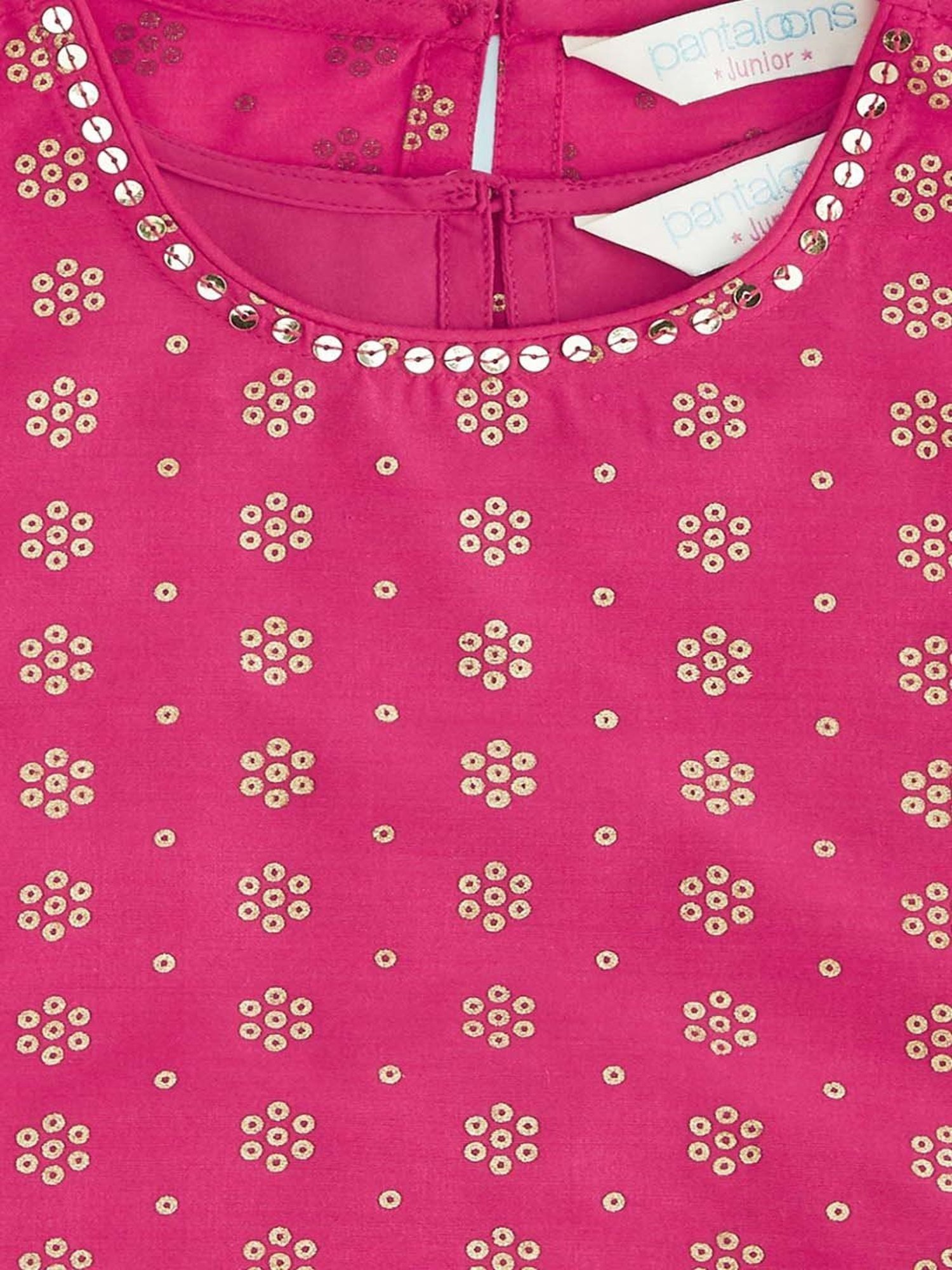 Akkriti by Pantaloons Kids Fuchsia Pink Printed Dress