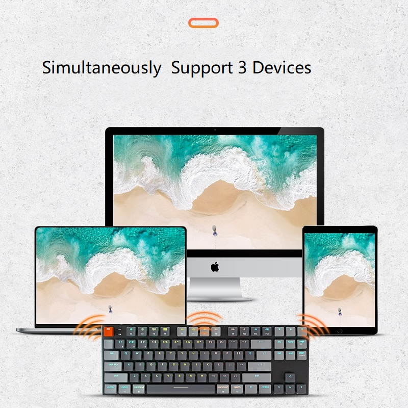 Keychron K1 87keys TKL Mechanical Keyboard, 5.1 Bluetooth and Wired Dual-mode Connectivity, Gateron Switch,  White Backlit