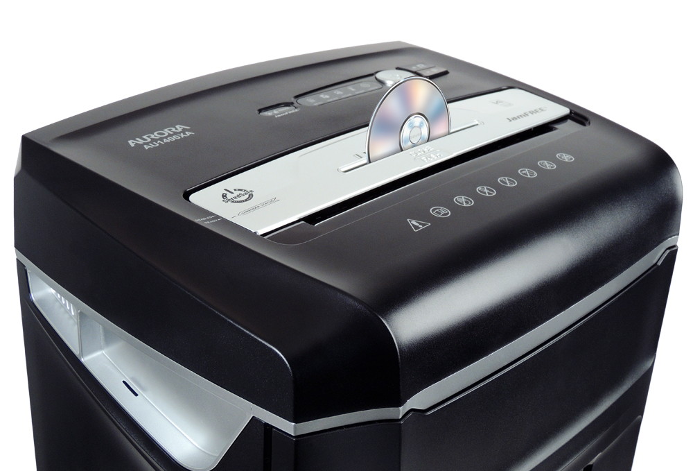 Aurora High Security JamFree AU1000MA 10-Sheet Micro-Cut Paper / CD / Credit Card Shredder with Pull-Out Wastebasket