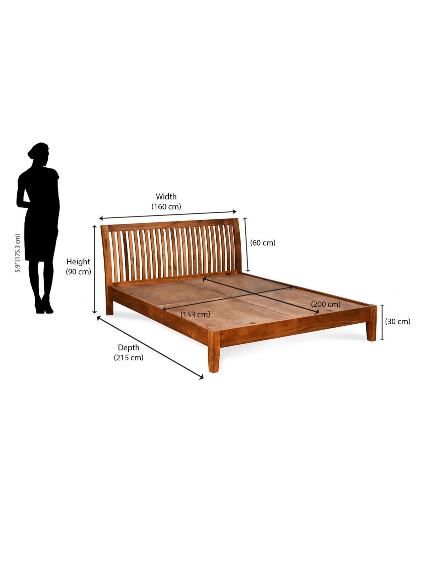 Doctor Dreams by Nilkamal Brown Wood Queen Acacia Bed