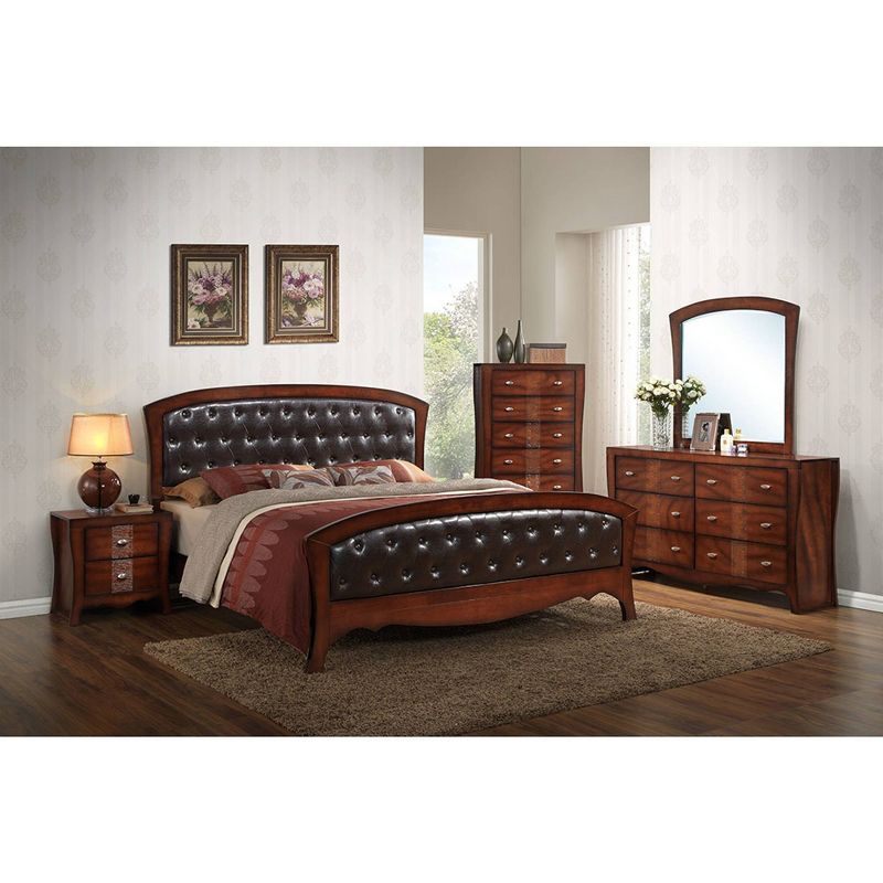 4pc King Jansen Panel Bedroom Set Espresso Brown - Picket House Furnishings
