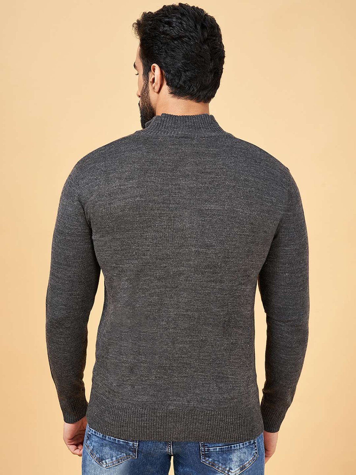 YU by Pantaloons Grey Regular Fit Sweater