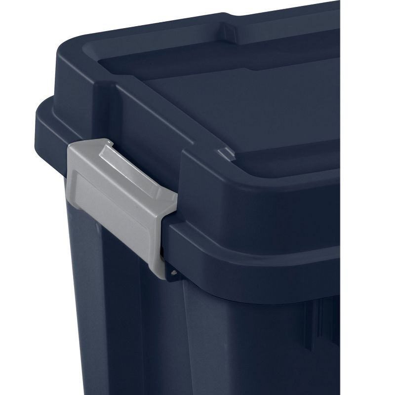 Sterilite 19434303 120 Quart Clear Plastic Storage Container Box and Lid with Blue Latches and Wheels (3 Pack)