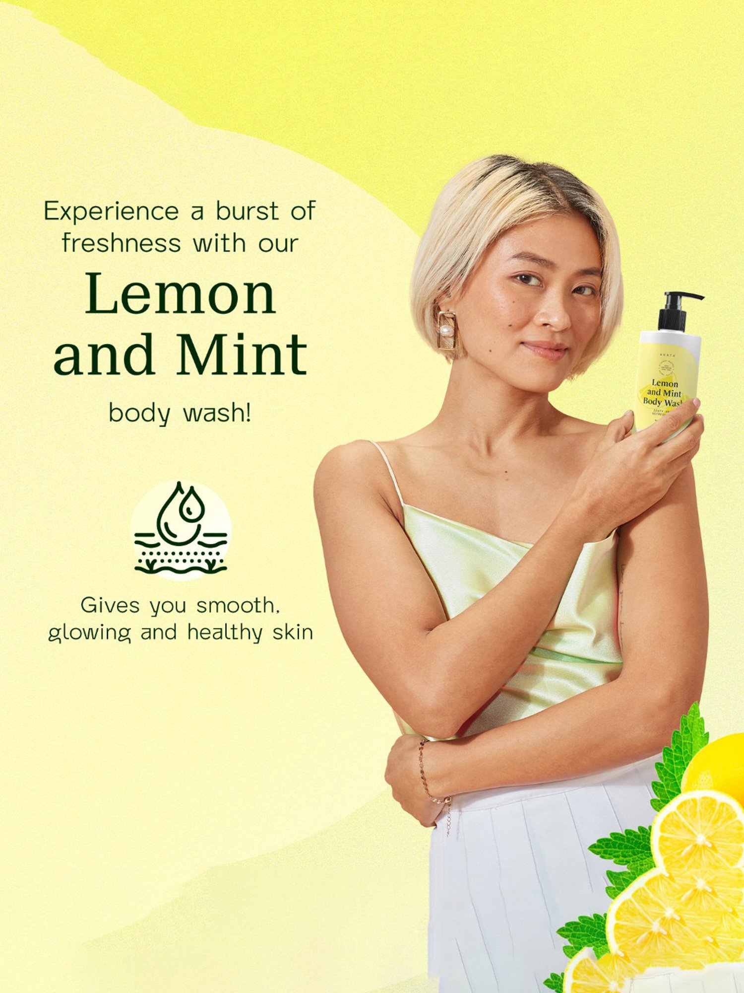 Arata Lemon & Mint Refreshing Body Wash - 300 ml