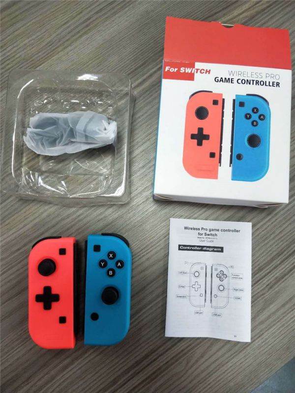 Wireless game Bluetooth controller charging,Wireless Joy-con Controller for N-Switch Console, Left and Right Switch Pro Remote Controller, Upgrade Version Plug and Play Auto Connect,, Blue Red