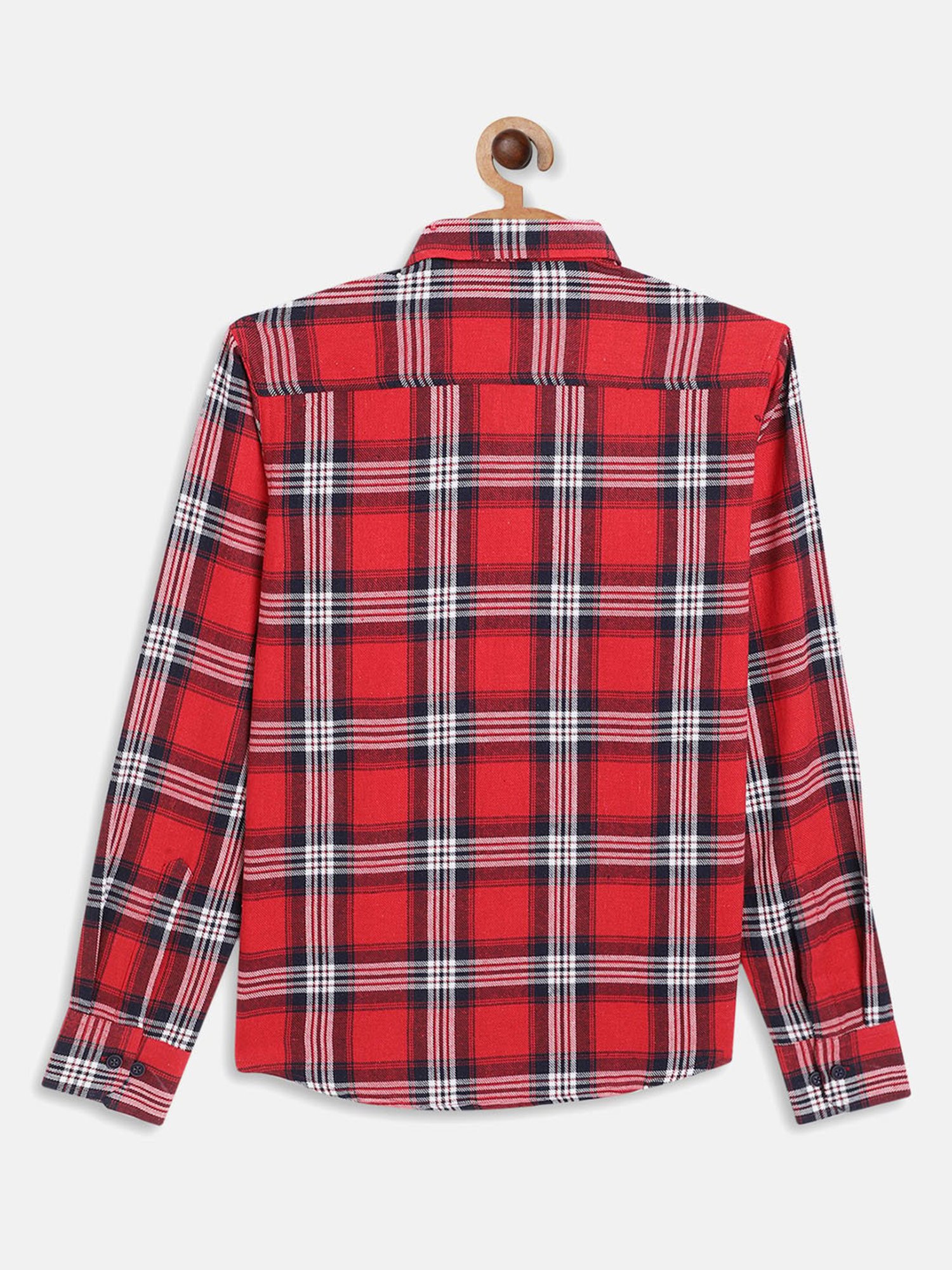 Octave Boys Red Checks Full Sleeves Shirt
