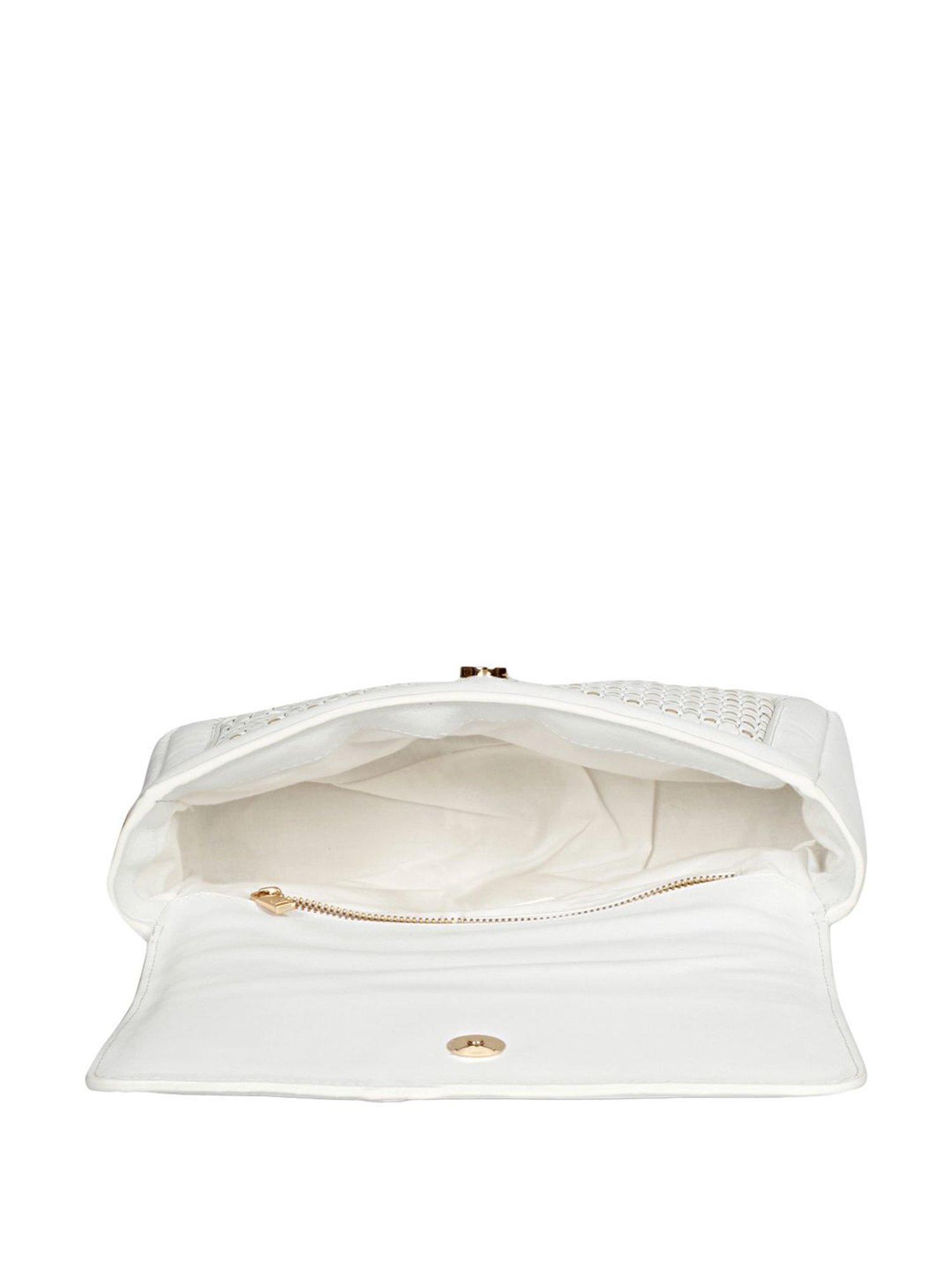 Saint G White Textured Medium Sling Handbag