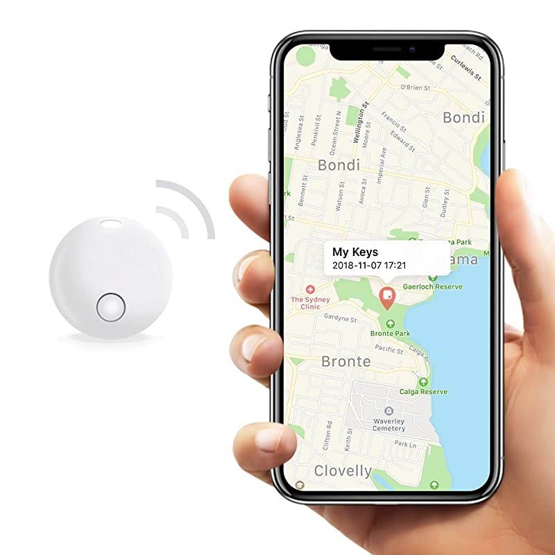 SD Mini Bluetooth Tracker, Smart Finder for Lost Keys, Wallets, Purses, and Bags. Small Bluetooth Phone Tracking Device with Replaceable Batt