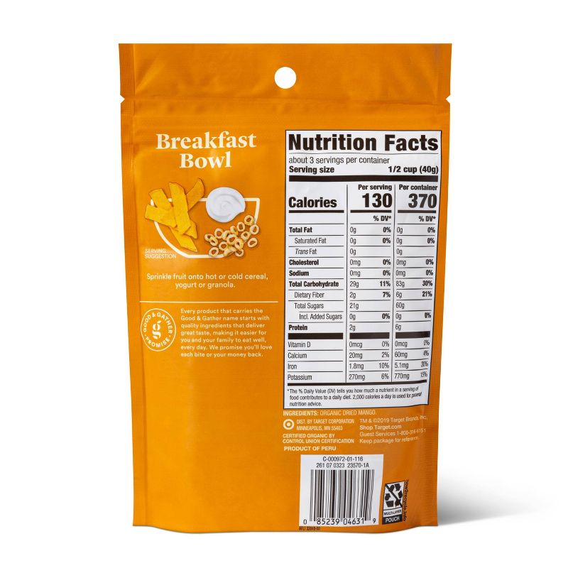 Organic Dried Unsweetened Mango Strips - 4oz - Good & Gather™