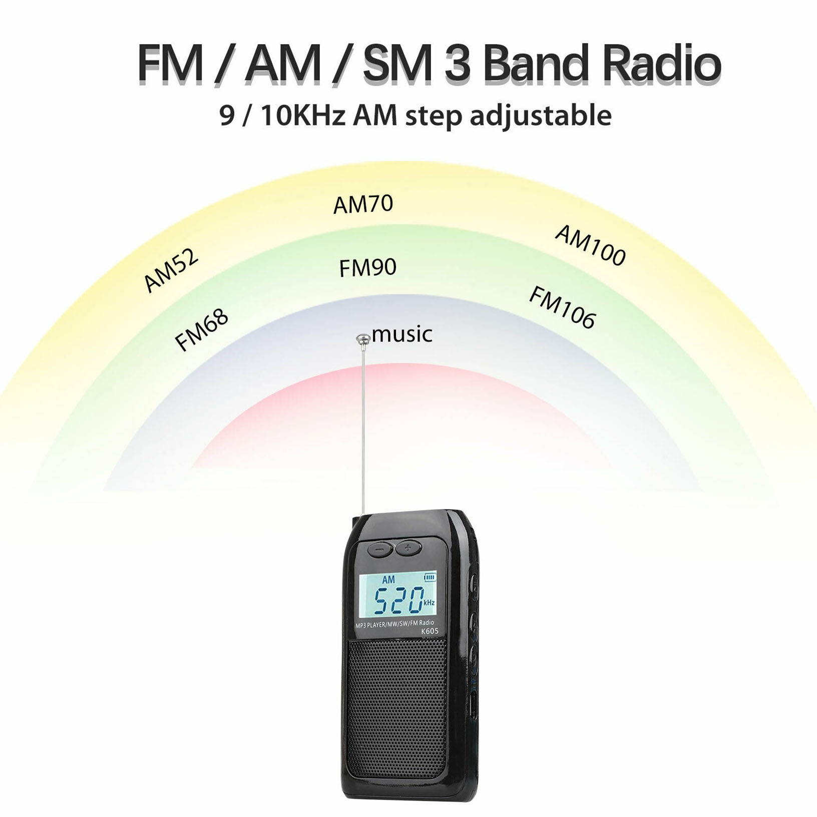 Digital FM AM SM Radio Mini Pocket Walkman Receiver Stereo w/ Earphones