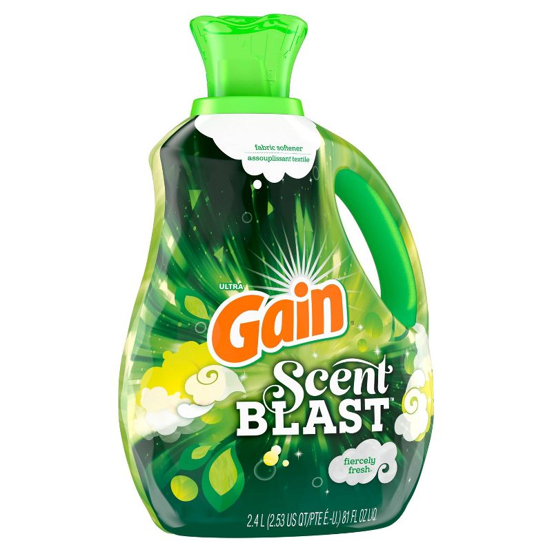 Gain Scent Blast Liquid Fabric Softener Fiercely Fresh - 81 fl oz
