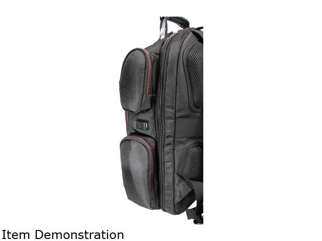 Mobile Edge - Core Gaming Checkpoint Friendly 18.4" Backpack w/Velcro Front Panel - Black with Red Trim