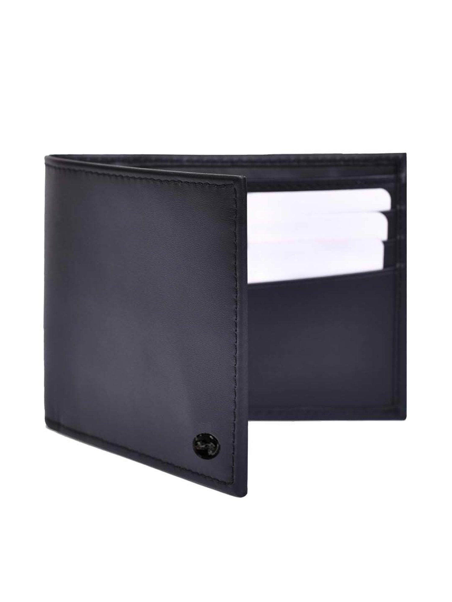 BELWABA Black Casual Leather Bi-Fold Wallet for Men