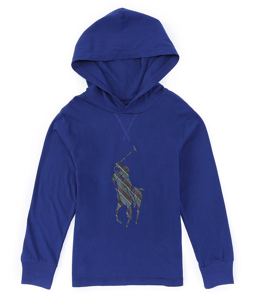 Guess Big Boys 8-16 Long-Sleeve Guess Logo Color-Block Fleece Pull-Over Hoodie