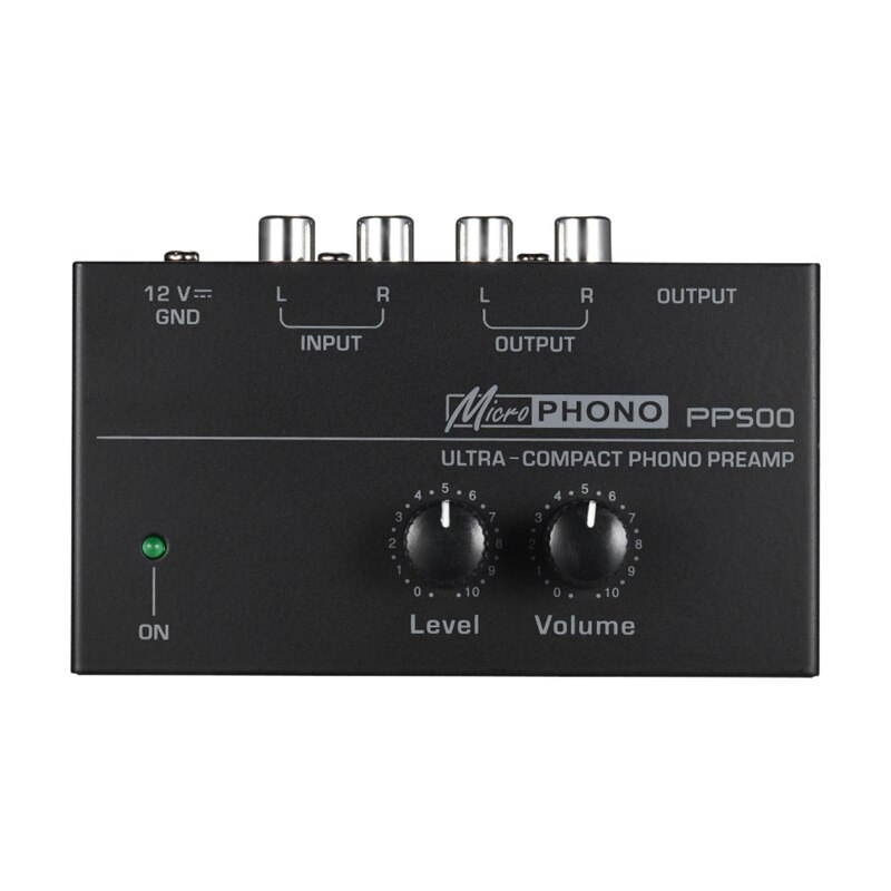 Hot Pp500 Ultra Compact Phono Preamp Preamplifier with Level & Volume Controls Rca Input & Output 1/4 Inch Trs Output Interfaces (1pcs)