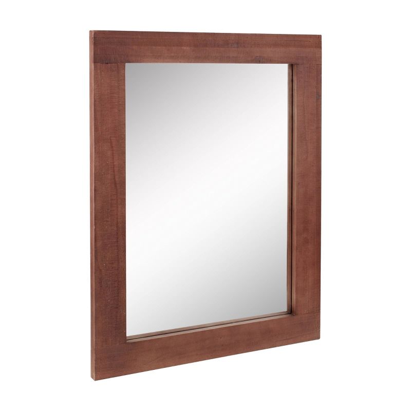 Rectangle Worn Wood Decorative Wall Mirror Stratford Maroon - Stonebriar Collection