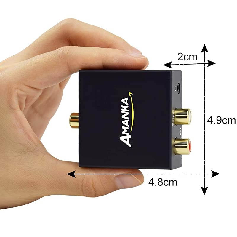 Audio Converter  Digital to Analog Audio Decoder with Digital Optical Toslink and Coaxial Inputs to Analog RCA and AUX 35mm Headphone Outputs Fiber Cable Included